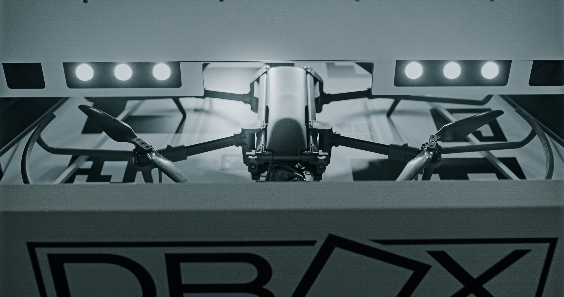 Drone inside a DBOX docking station