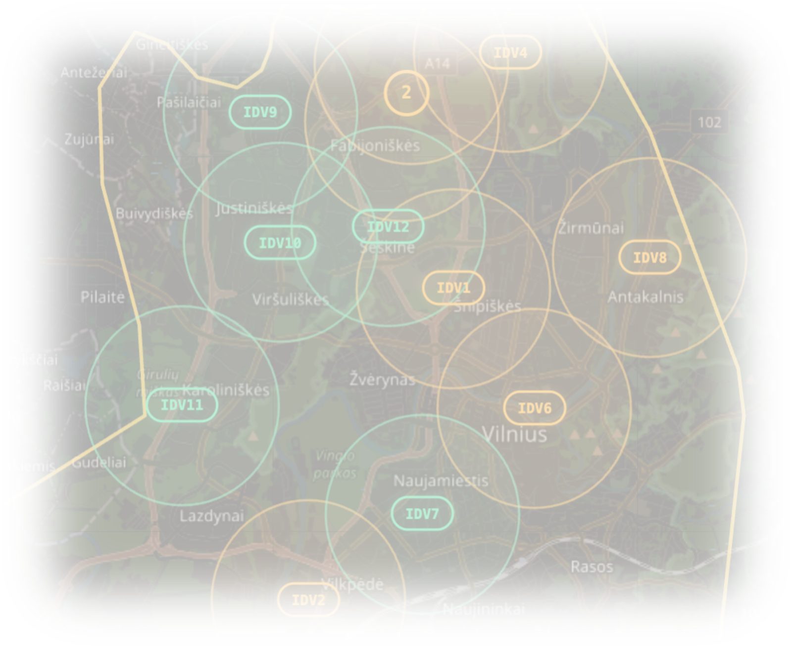 Docking-station coverage of Vilnius